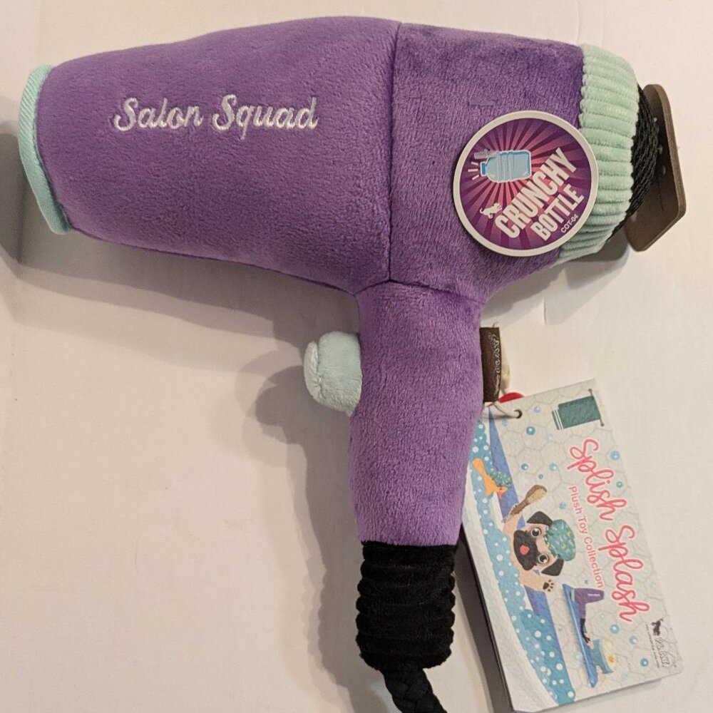 P.L.A.Y. - Plush Toy Howlin' Hair Dryer Plush Dog Toy 8" x 9" Crunchie & Squeaky